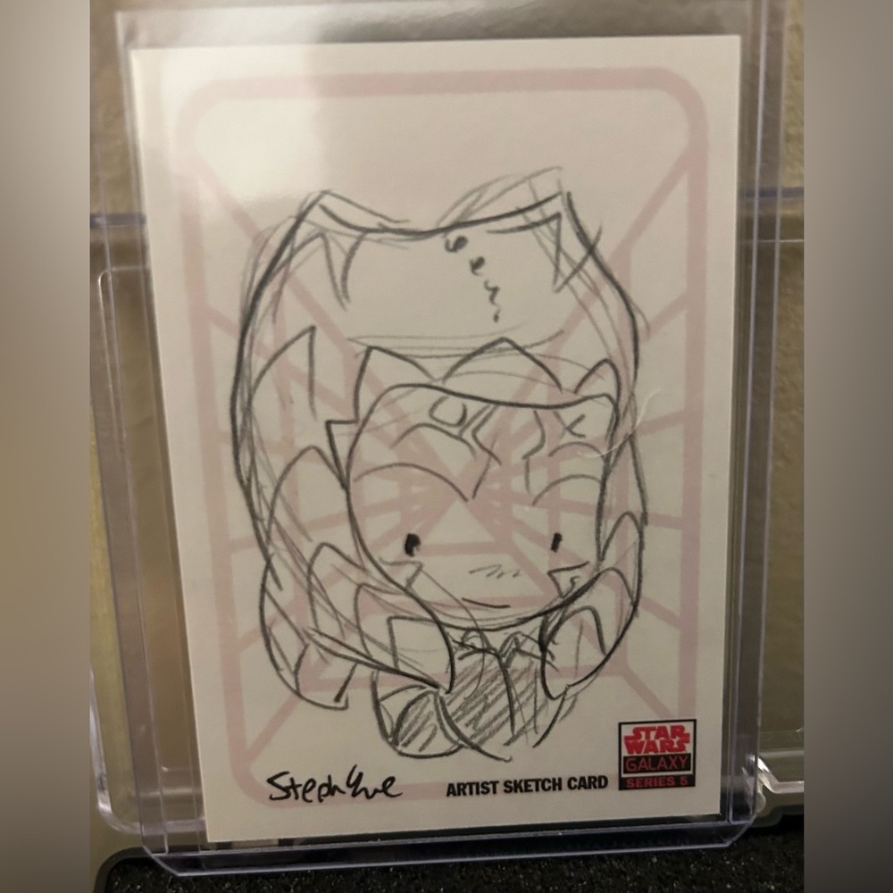 Ahsoka Tano Sketch Card 2009 Topps Star Wars Galaxy Series 5 artists Steph Yue